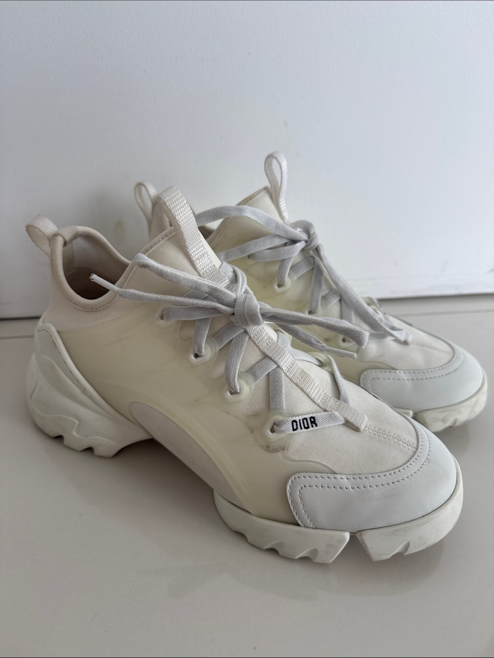 White Dior D-Connect Sneakers